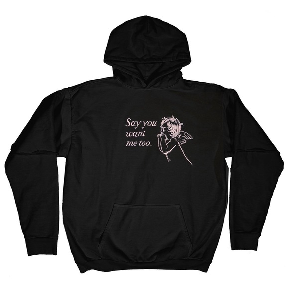 BOYS LIE SAY YOU WANT ME TWOFER BLACK HOODIE OSFA - Picture 4 of 11
